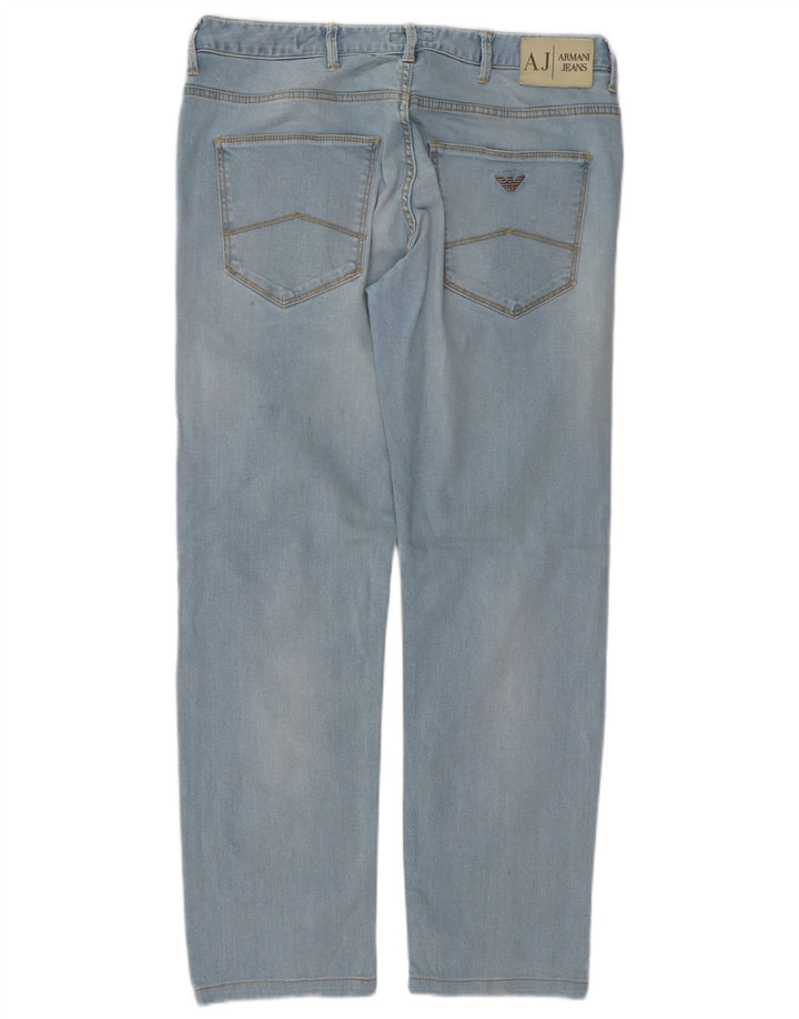 ARMANI Mens Fitted Straight Jeans W33 L29  Blue Cotton