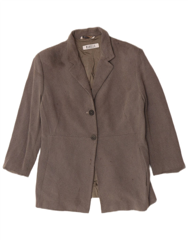 Marella Γυναικείο μπουφάν blazer UK 16 Large Grey Viscose