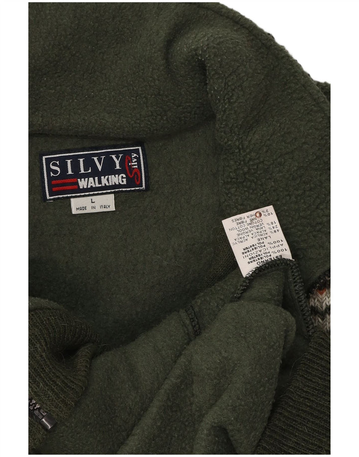 Ανδρικό μπουφάν Silvy Fleece UK 40 Large Green Colourblock Polyester