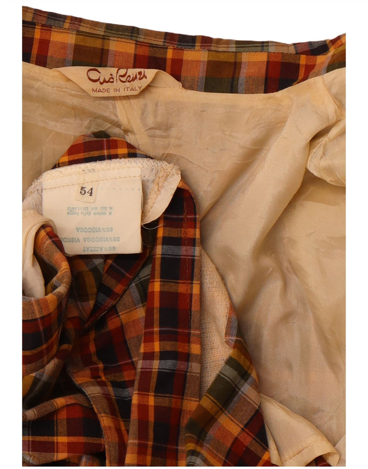 VINTAGE Ανδρικό σακάκι με 2 κουμπιά μπλέιζερ IT 54 2XL Πολύχρωμο βαμβακερό καρό