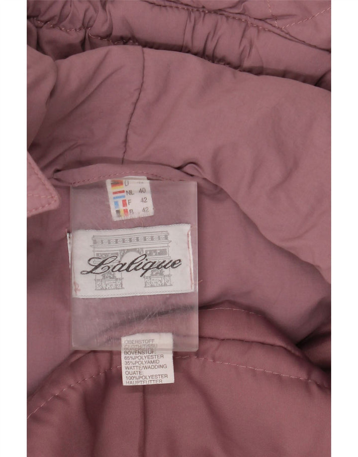 VINTAGE Γυναικείο παλτό αντιανεμικό με κουκούλα EU 42 Μεγάλο Μωβ Πολυεστέρας