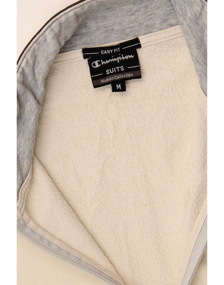 Champion Womens Easy Fit Top Jacket UK 14 Medium Off White