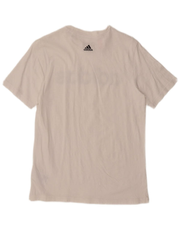 Γραφικό T-Shirt Adidas Boys Top 13-14 ετών Λευκό βαμβακερό