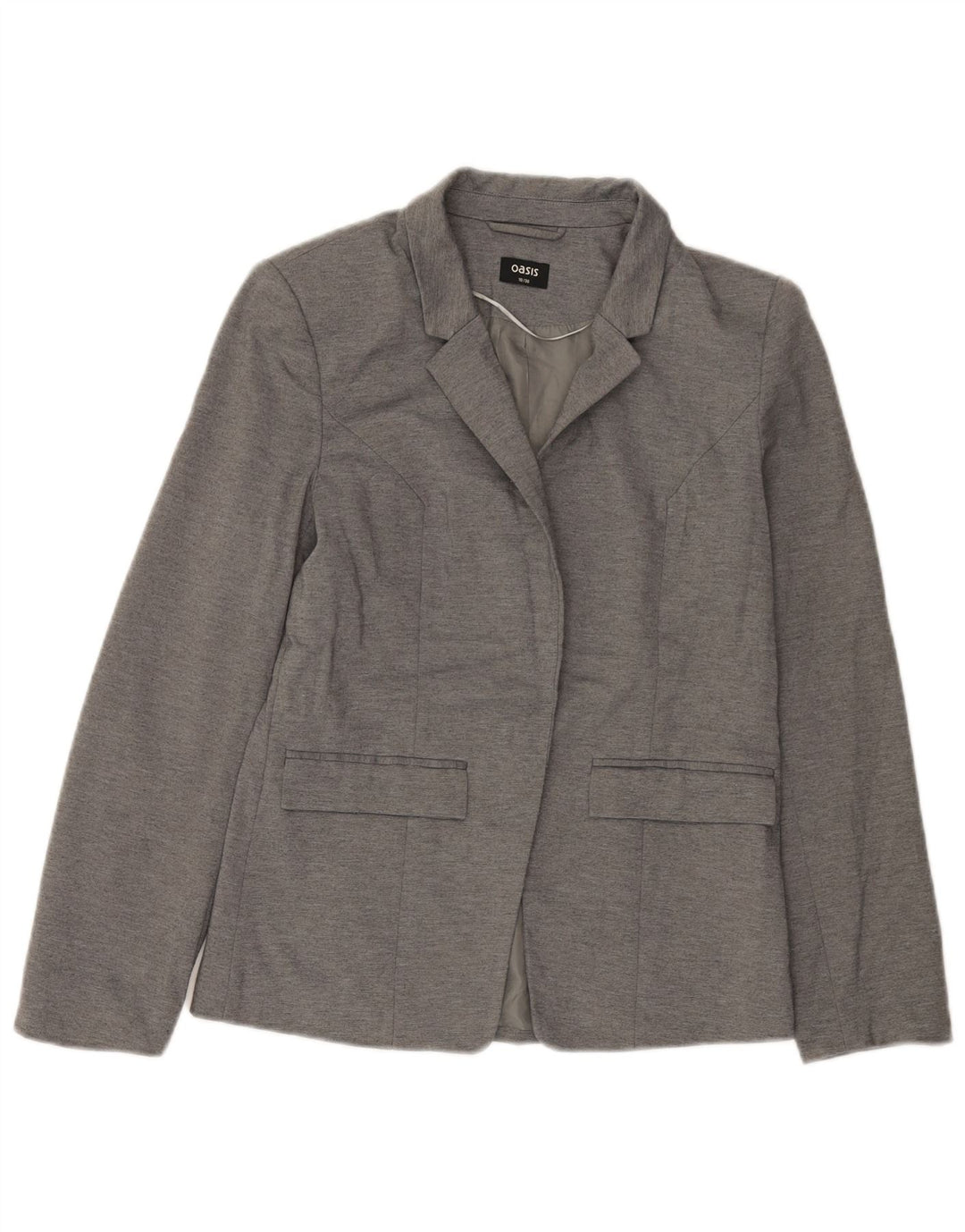 Oasis Γυναικείο Open Blazer Jacket UK 10 Small Grey Polyester