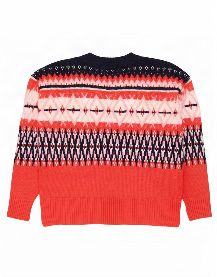 Marks & Spencer Γυναικείο πουλόβερ με λαιμόκαυστο UK 14 Medium Red Fair Isle