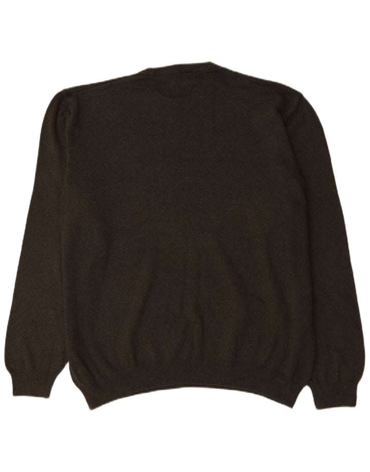 Ανδρικό πουλόβερ Marks & Spencer Crew Neck Jumper 3XL Χακί βαμβακερό