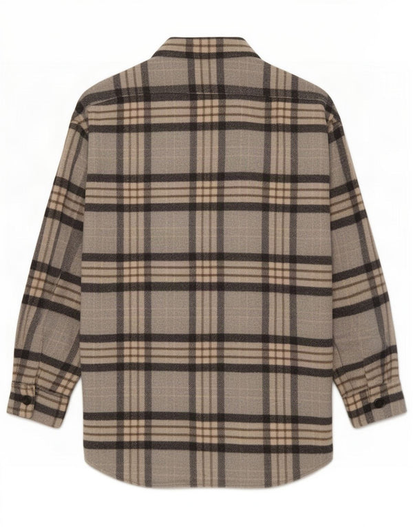 Zara Womens Overshirt Flannel Shirt UK 10 Small Grey Check