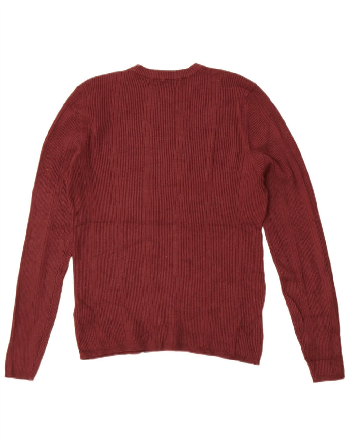 Marks & Spencer Γυναικείο πουλόβερ με λαιμόκοψη UK 14 Medium Maroon Viscose