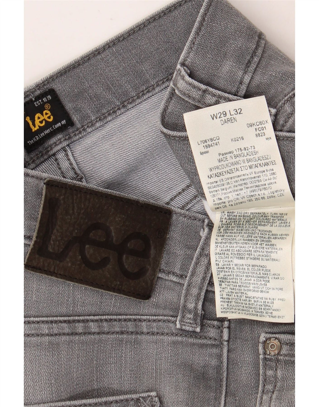 LEE Γυναικείο Τζιν Daren Slim W29 L28 Γκρι βαμβακερό