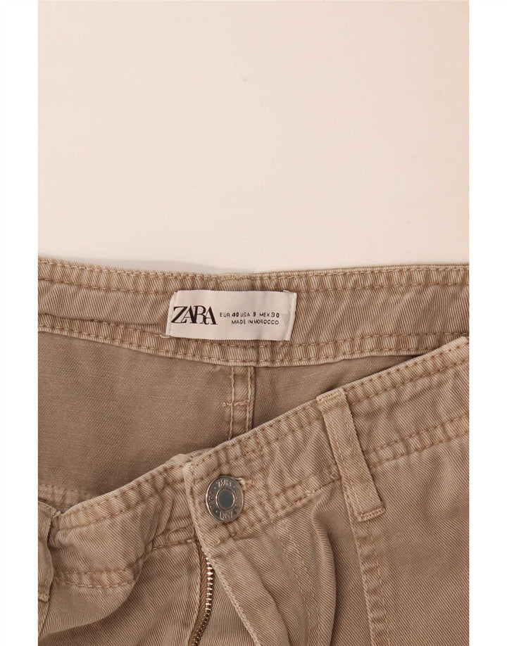 Zara Γυναικείο ίσιο παντελόνι Cargo EU 40 Medium W30 L31 Beige