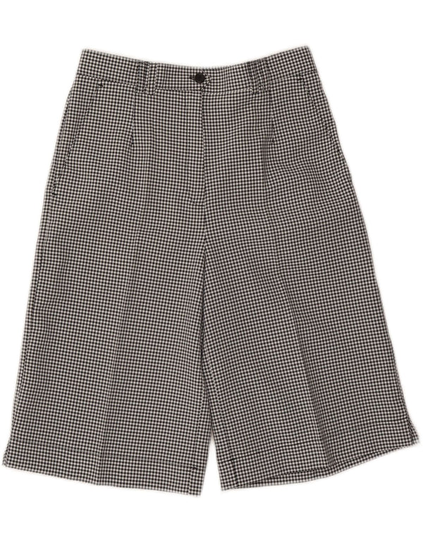 VINTAGE γυναικείο ψηλόμεσο σορτς chino UK 10 Small W27 μαύρο Gingham