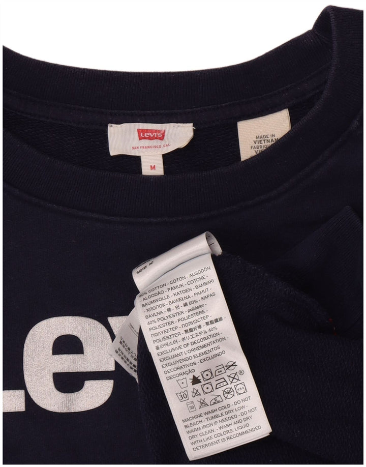 Γυναικείο γραφικό φούτερ Levi's Jumper UK 14 Medium Navy Blue Cotton
