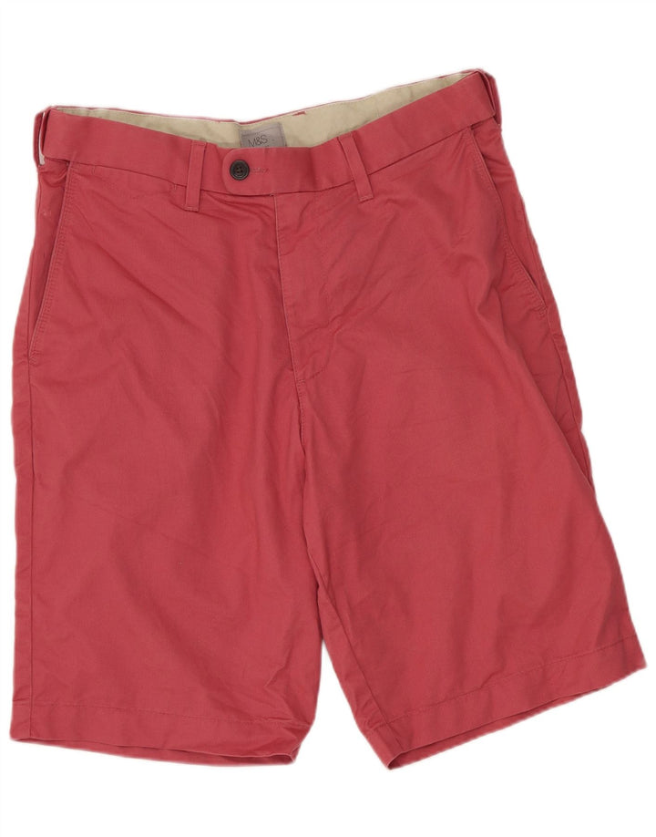 Marks & Spencer Ανδρικό σορτς Chino με κανονική εφαρμογή W32 Μεσαίο ροζ βαμβακερό