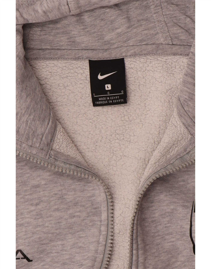 Ανδρικό πουλόβερ με κουκούλα με φερμουάρ Nike, με μεγάλο γκρι χρώμα