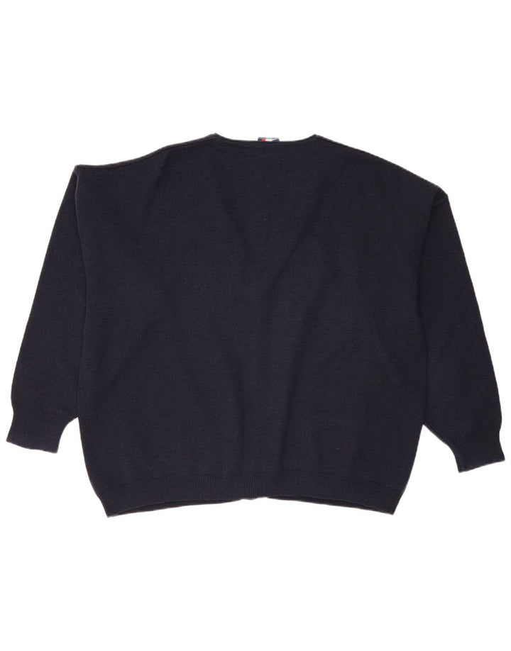 Ανδρικό πουλόβερ ζακέτα Cagi Loose Fit Μεγάλο Μαλλί Navy Blue