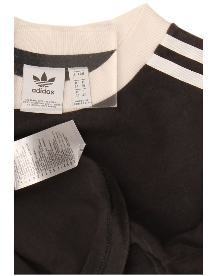 Adidas Γυναικείο τοπ μακρυμάνικο UK 8 Small μαύρο βαμβακερό