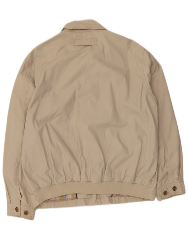 Tommy Hilfiger Mens Bomber Jacket UK 38 Medium Beige Cotton