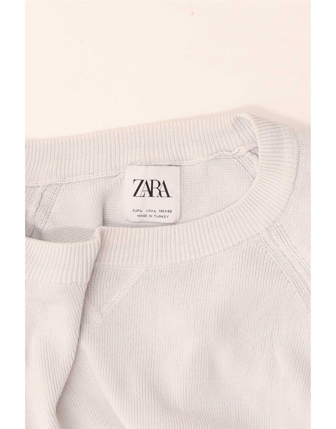 Ανδρικό πουλόβερ Zara Crew Neck Jumper Large Grey