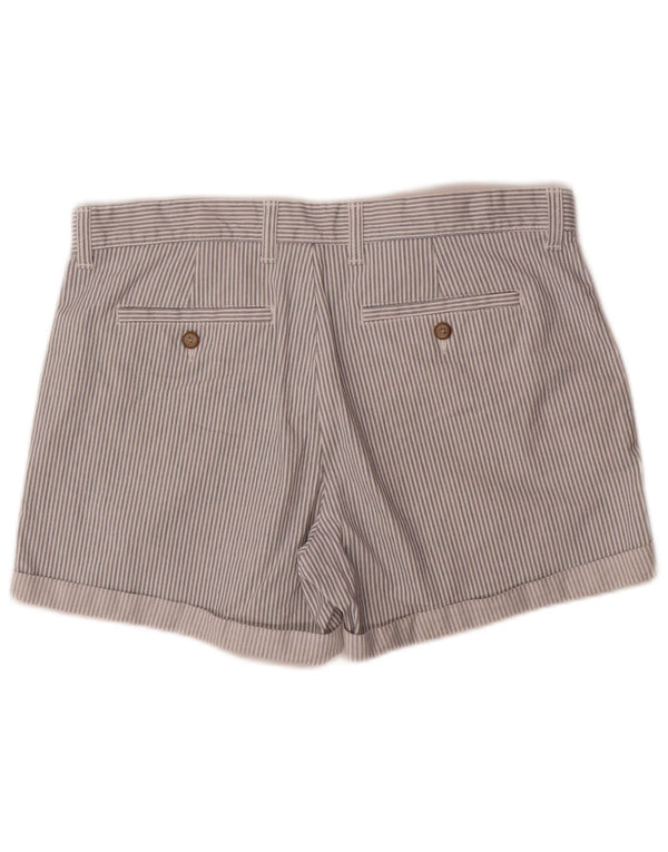 Gap Womens Girlfriend Chino σορτς UK 14 Μεγάλο W34 Λευκό βαμβακερό ριγέ