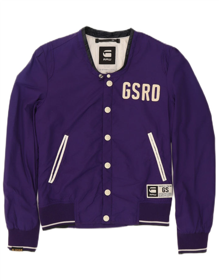 G-STAR Γυναικείο γραφικό μπουφάν UK 10 Small Purple Polyamide