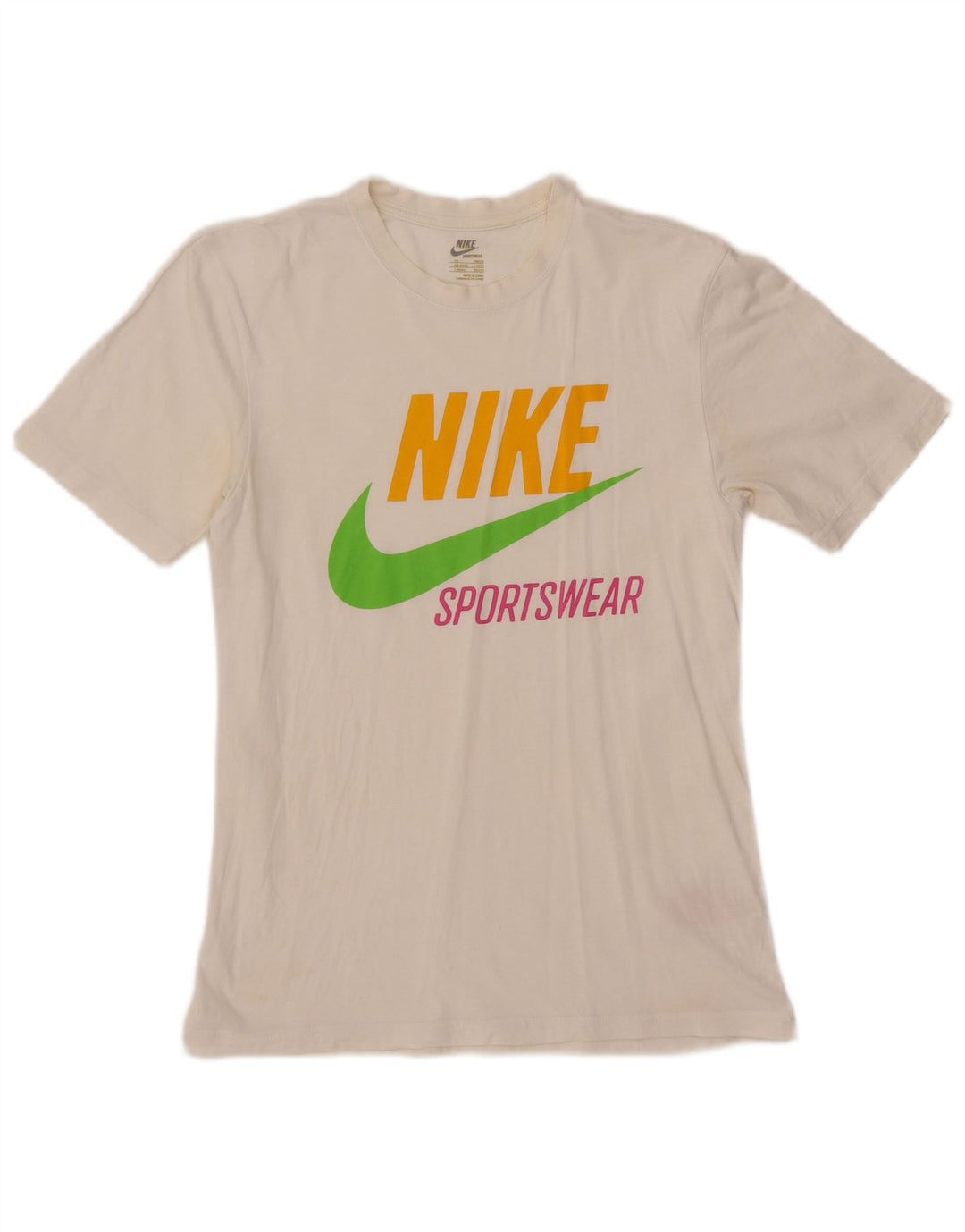 Ανδρικό γραφικό μπλουζάκι NIKE Top UK 34/35 XS Λευκό βαμβακερό