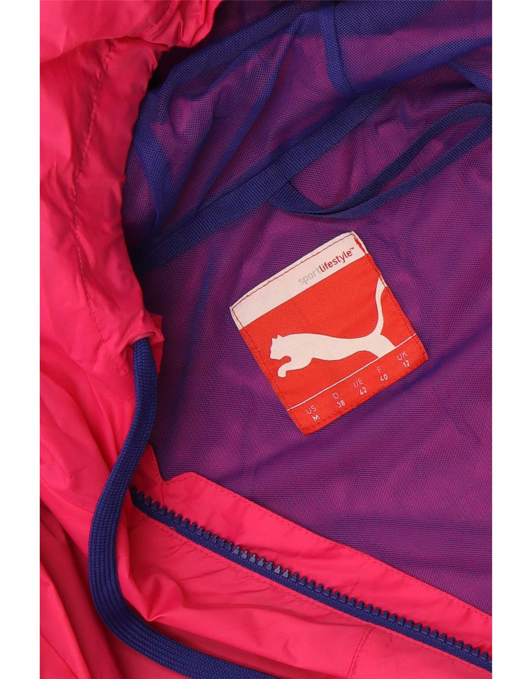 Puma Γυναικείο μπουφάν βροχής με κουκούλα UK 12 Medium Pink