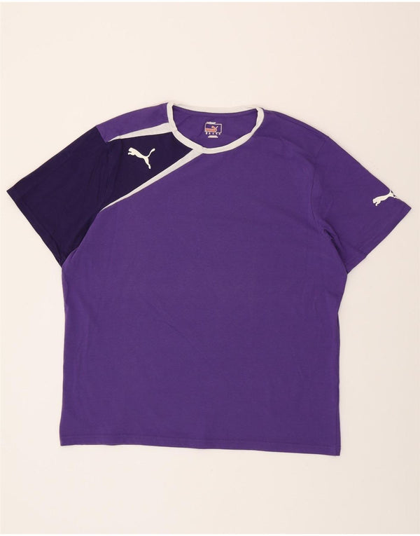 Ανδρικό γραφικό T-Shirt PUMA Top XL Purple Colourblock Πολυεστέρας