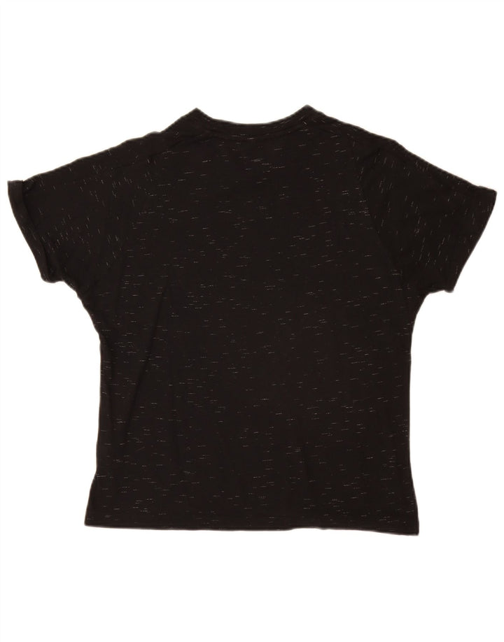 Γυναικείο γραφικό T-shirt Adidas Top UK 12 Medium Black Flecked