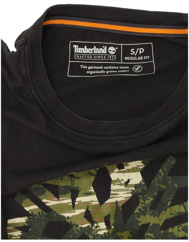 Ανδρικό μπλουζάκι Timberland με κανονική εφαρμογή, γραφικό μπλουζάκι, μικρό μαύρο βαμβακερό
