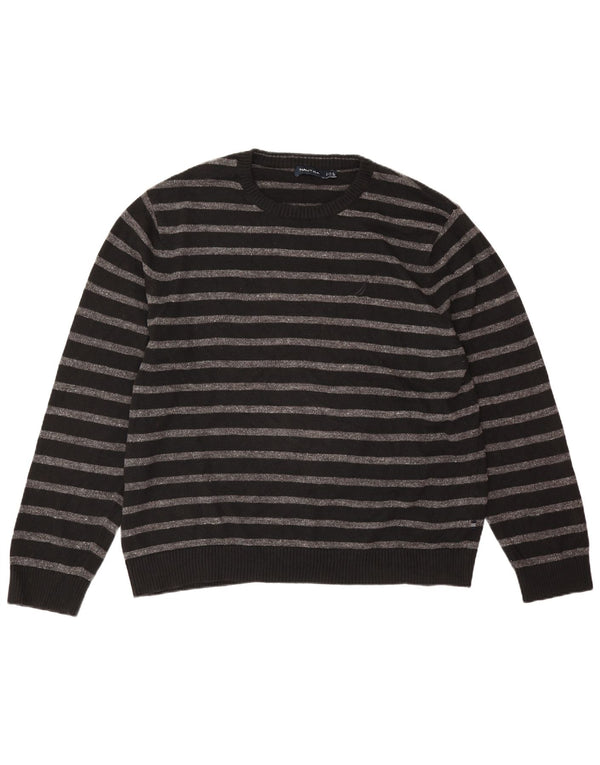 Ανδρικό πουλόβερ Nautica Crew Neck Jumper 2XL Μαύρο ριγέ βαμβακερό