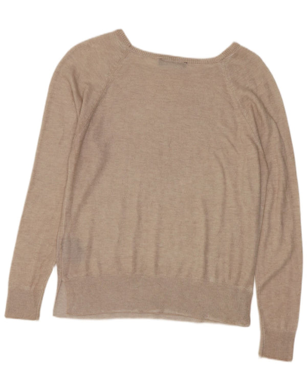Zara Γυναικείο πουλόβερ με λαιμόκαυστο UK 10 Small Beige Viscose