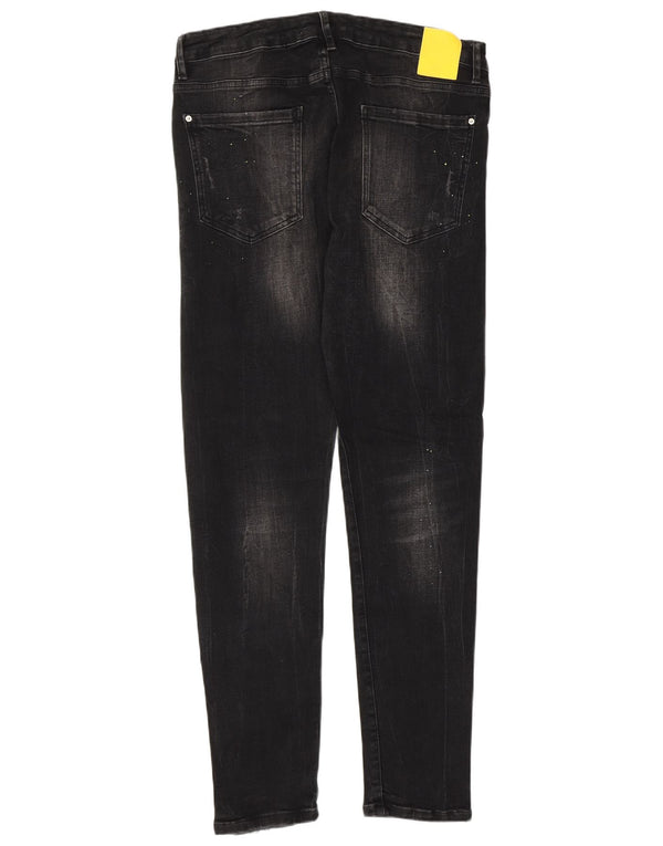 Zara Ανδρικά στενά τζιν EU 46 XL W36 L31 Μαύρο βαμβακερό