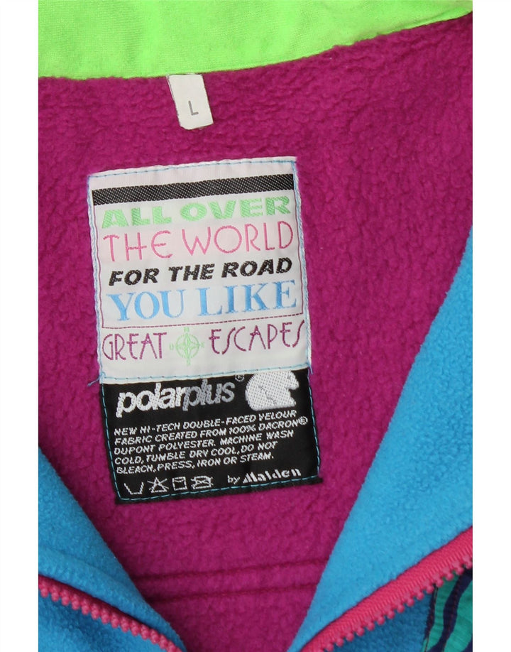 Great Escapes Ανδρικό φερμουάρ Fleece Jumper Μεγάλο Μωβ Γεωμετρικός Πολυεστέρας