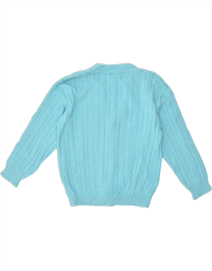 BENETTON Boys O12 Cardigan Sweater 11-12 Years Medium Turquoise Cotton | Vintage Benetton | Thrift | Second-Hand Benetton | Used Clothing | Messina Hembry 