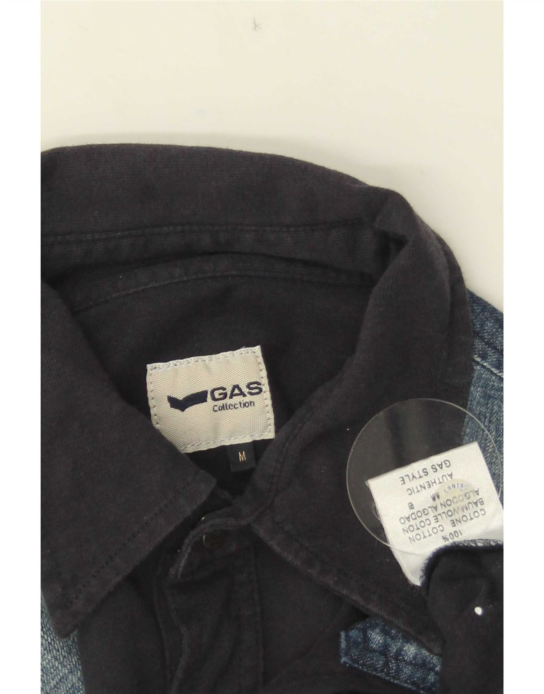 Ανδρικό πουκάμισο Gas Graphic Medium Navy Blue Colourblock Βαμβακερό