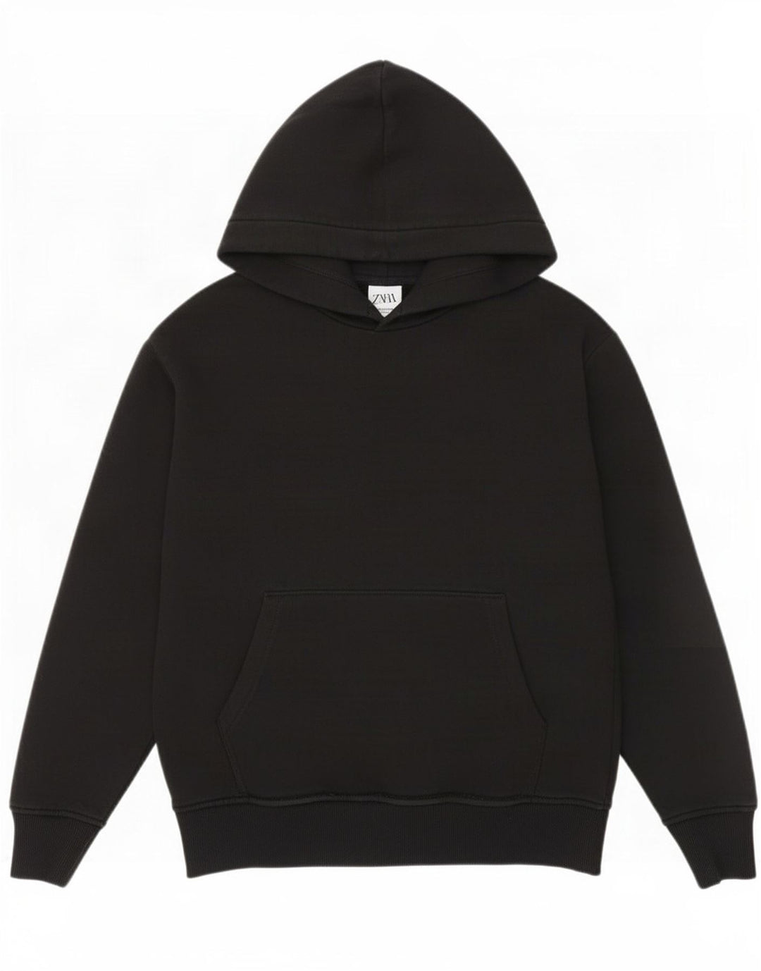 Zara Ανδρικό Hoodie Jumper Μεσαίο μαύρο βαμβακερό
