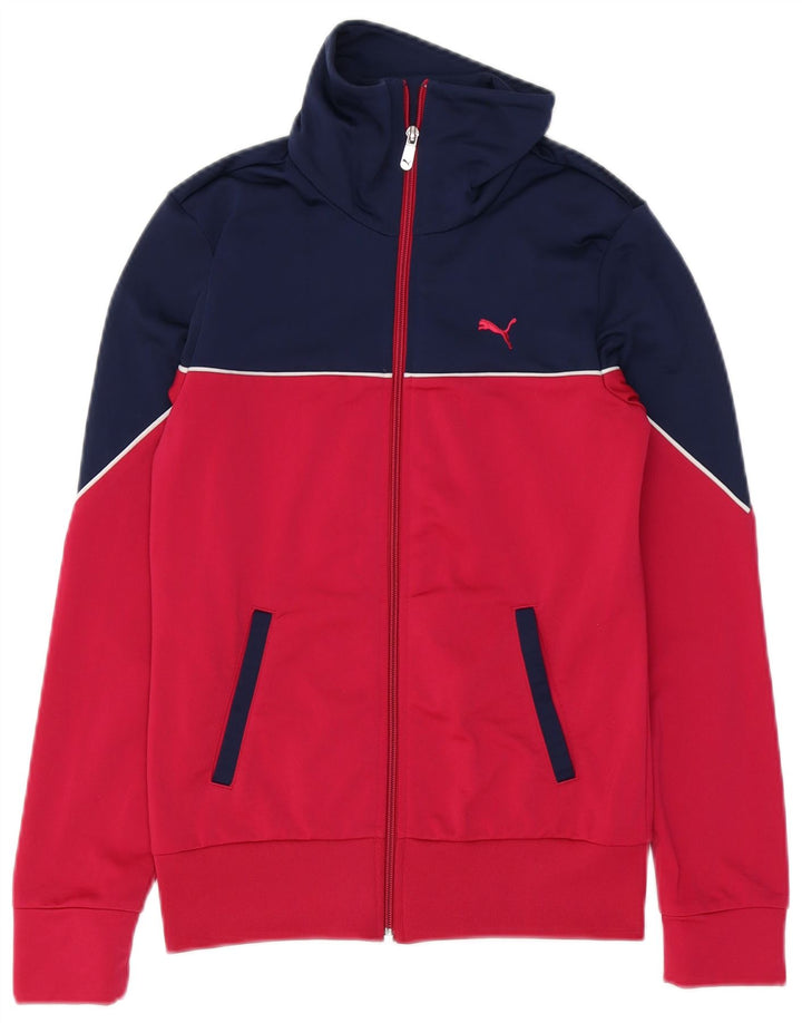 Puma Γυναικεία αθλητική φόρμα Top Jacket UK 8 Small Pink Colourblock Polyester