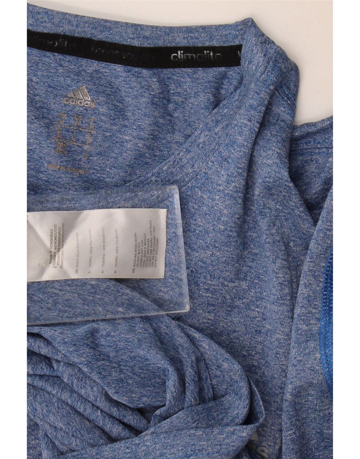 Ανδρικό T-Shirt Climalite ADIDAS Τοπ μεσαίου μπλε με φλύκταινες πολυεστέρας