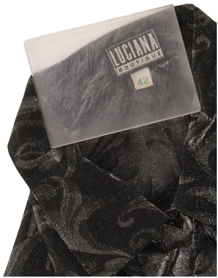 LUCIANA Γυναικείο πουκάμισο με βολάν μπλούζα μπροστά IT 42 Medium Grey Paisley