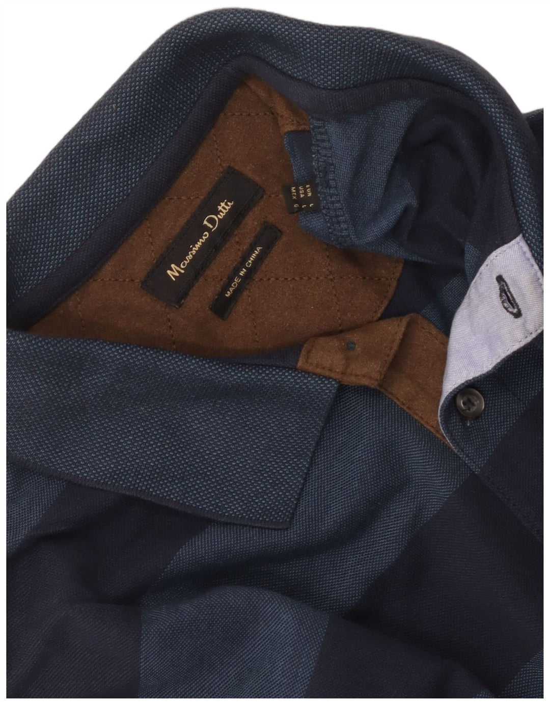 Massimo Dutti Ανδρικό μακρυμάνικο πουκάμισο polo μεγάλο μπλε ναυτικό ριγέ