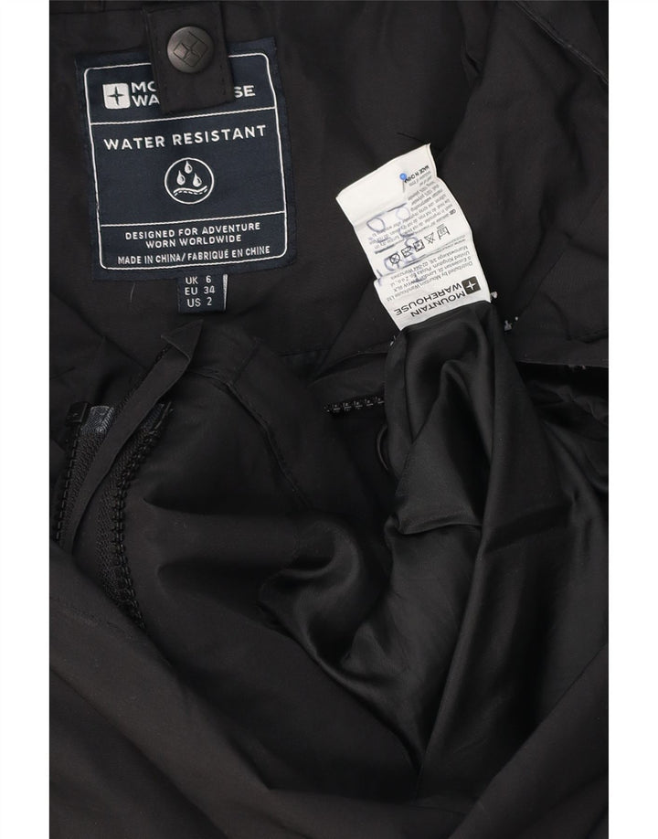 Mountain Warehouse Γυναικείο μπουφάν βροχής με κουκούλα UK 6 XS μαύρο πολυεστέρα