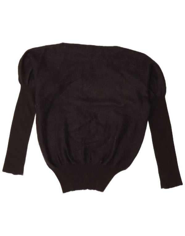 Les Copains Womens Oversized Boat Neck Jumper Sweater IT 42 Medium Black