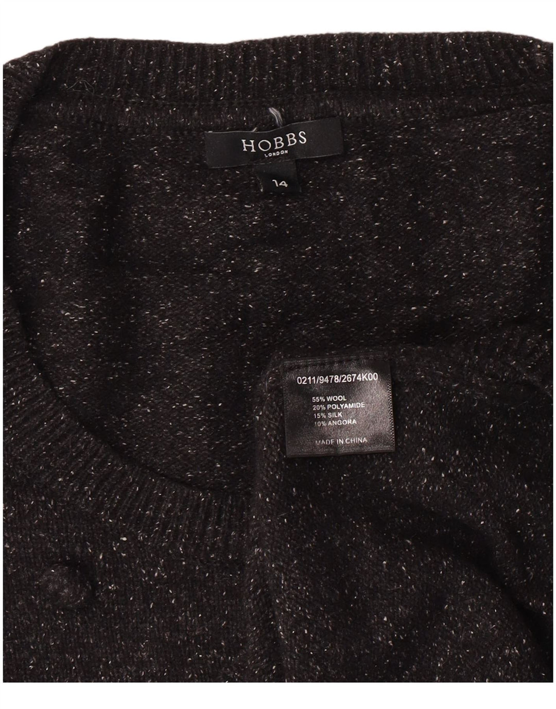 Γυναικείο πουλόβερ Hobbs Boat Neck Jumper UK 14 Medium Black Wool Classic