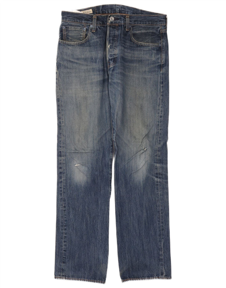 Levi's Mens 501 Straight Jeans W32 L32 Blue Cotton