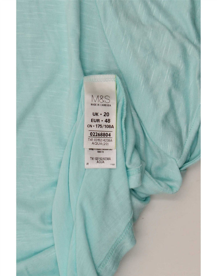 Marks & Spencer Γυναικεία Μπλούζα Τοπ UK 20 2XL Μπλε βισκόζη