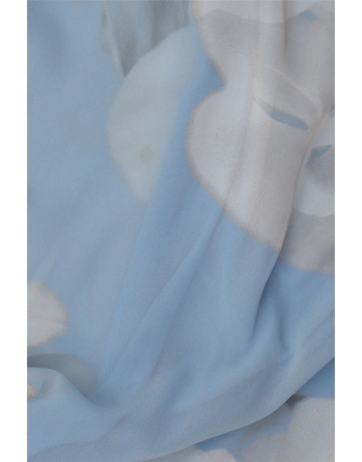 Calvin Klein Γυναικεία Αμάνικη Σκηνή Φόρεμα US 12 Large Blue Floral Polyester