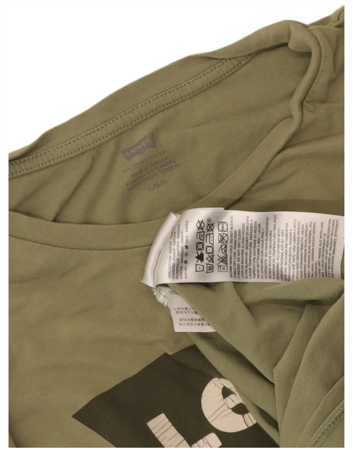Ανδρικό γραφικό T-Shirt Levi's Top μεγάλο χακί βαμβακερό