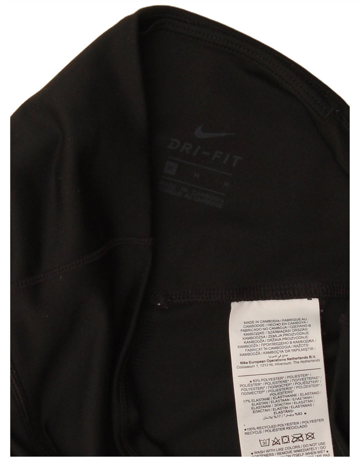 Γυναικείο κολάν NIKE Dri Fit Capri UK 12 μεσαίο μαύρο πολυεστέρα