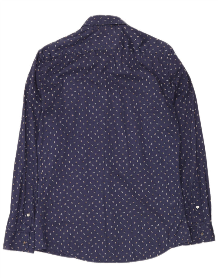 Ανδρικό πουκάμισο ZARA Slim Fit Medium Navy Blue Floral
