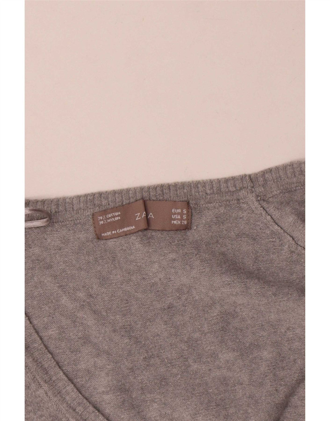 Zara Γυναικεία Ζακέτα UK 10 Small Grey Cotton